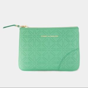 COMME des GARÇONS SMALL EMBOSSED POUCH, BRIGHT GREEN